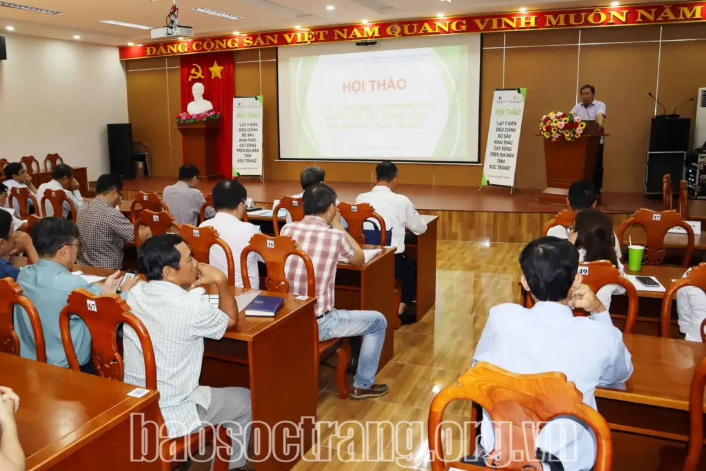 Hội thảo lấy ý kiến về điều chỉnh tăng độ sâu khai thác cát sông trên địa bàn tỉnh Sóc Trăng
