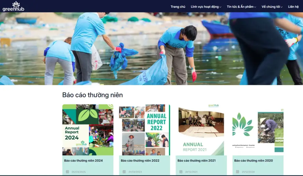 Cơ sở dữ liệu Trung tâm Hỗ trợ Phát triển Xanh (GreenHub)