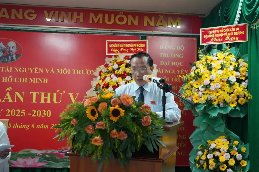 ĐẠI HỘI ĐẢNG BỘ TRƯỜNG ĐẠI HỌC TÀI NGUYÊN VÀ MÔI TRƯỜNG TP.HCM LẦN THỨ V, NHIỆM KỲ 2025 – 2030