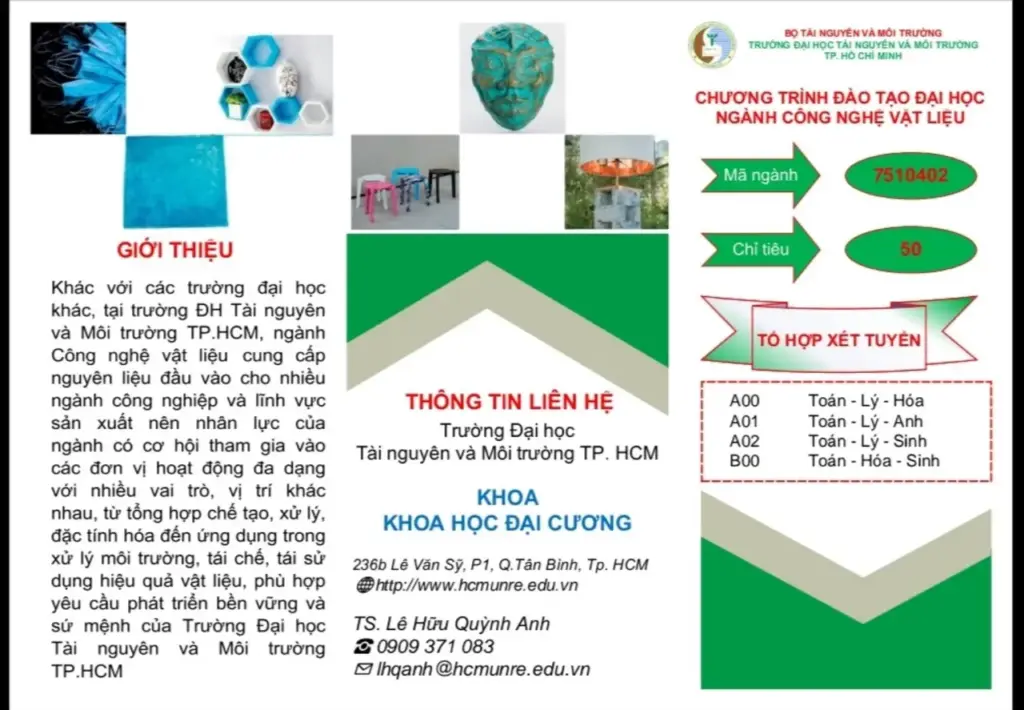 Thông tin tuyển sinh Ngành Công Nghệ Vật liệu