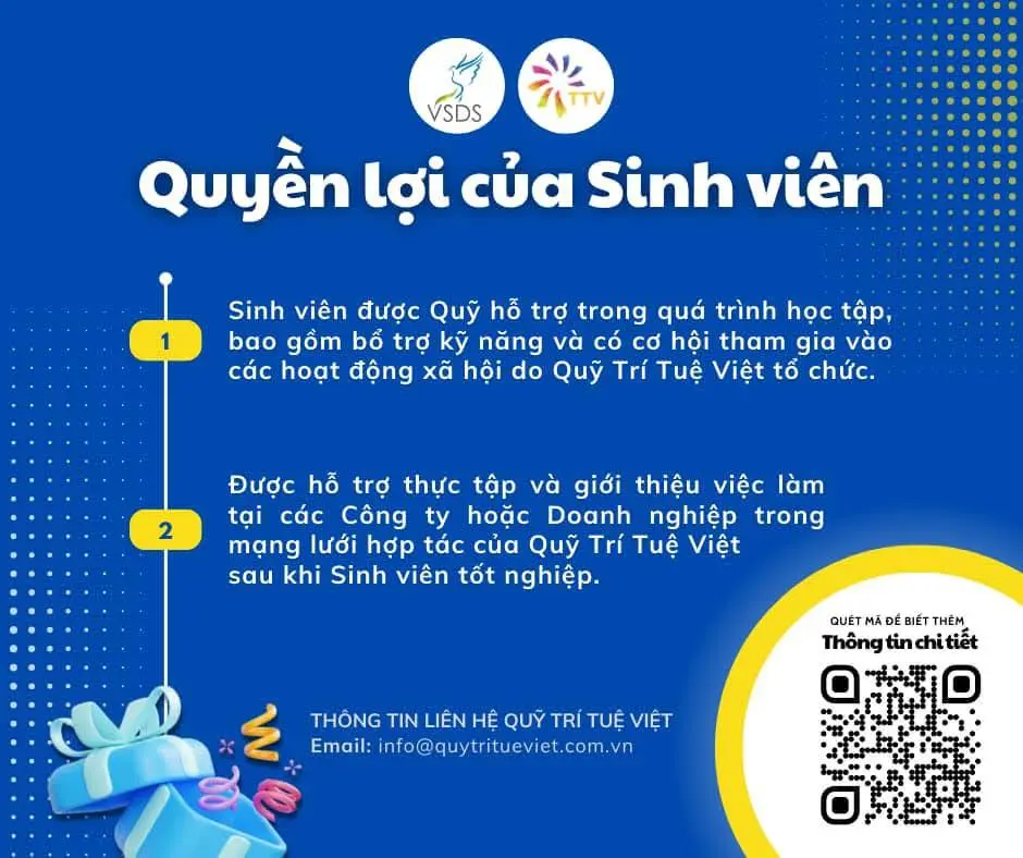 THÔNG TIN VỀ CHƯƠNG TRÌNH VỮNG BƯỚC ĐẾN TRƯỜNG NĂM 2025 CỦA TRUNG ƯƠNG HỘI SINH VIÊN VIỆT NAM VÀ QUỸ TRÍ TUỆ VIỆT