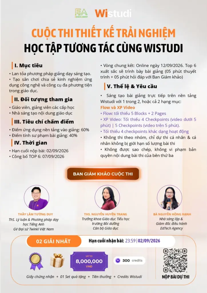 THÔNG TIN VỀ CUỘC THI THIẾT KẾ TRẢI NGHIỆM HỌC TẬP TƯƠNG TÁC NĂM 2026