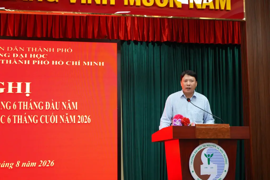 ĐẢNG ỦY TRƯỜNG ĐẠI HỌC TÀI NGUYÊN VÀ MÔI TRƯỜNG TP.HCM SƠ KẾT CÔNG TÁC 6 THÁNG ĐẦU NĂM 2026: GẮN XÂY DỰNG ĐẢNG VỚI NÂNG CAO CHẤT LƯỢNG THỰC HIỆN NHIỆM VỤ CHÍNH TRỊ