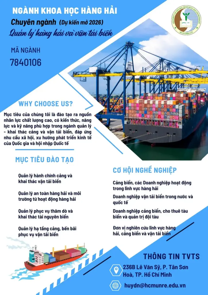 THÔNG TIN NGÀNH ĐÀO TẠO HỆ ĐẠI HỌC CHÍNH QUY KHOA MÔI TRƯỜNG NĂM 2026