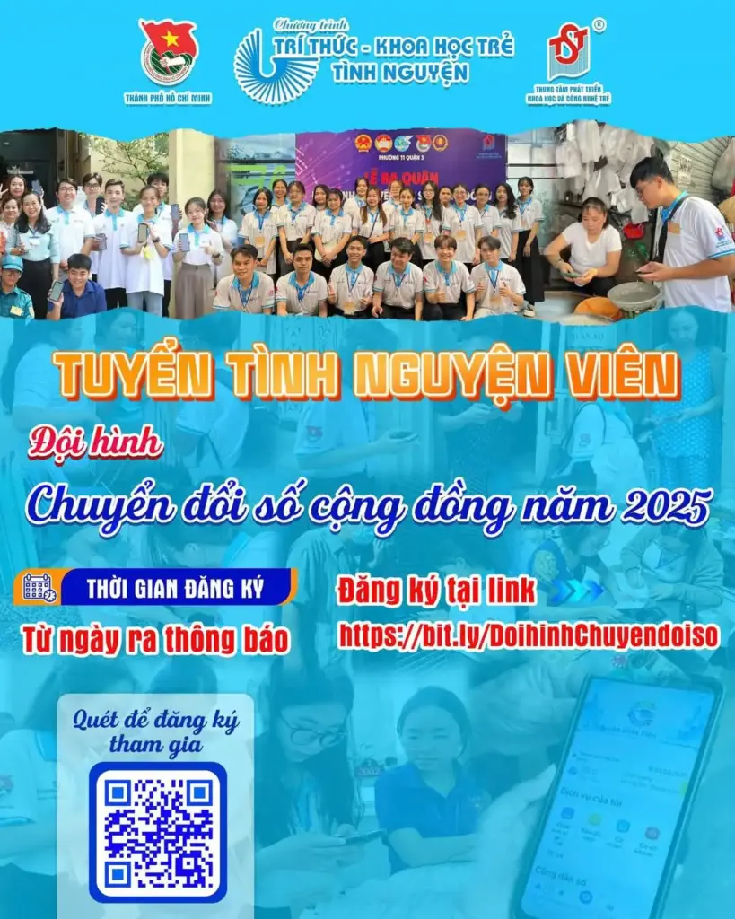 THÔNG BÁO TUYỂN THÀNH VIÊN ĐỘI HÌNH CHUYỂN ĐỔI SỐ CỘNG ĐỒNG NĂM 2025 TẠI TP.HCM