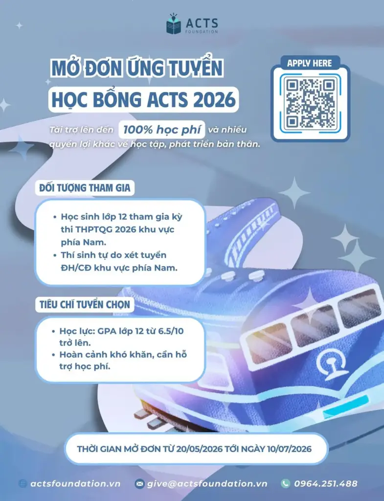 THÔNG TIN VỀ CHƯƠNG TRÌNH HỌC BỔNG ACTS 2026