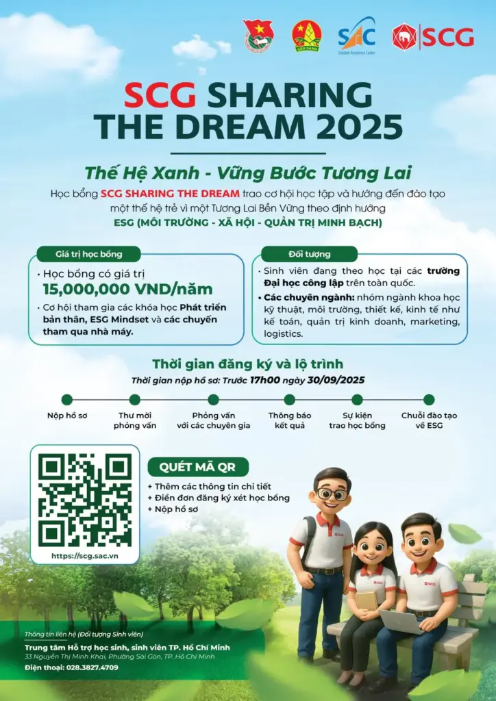 THÔNG TIN VỀ CHƯƠNG TRÌNH HỌC BỔNG SCG SHARING THE DREAM NĂM 2025