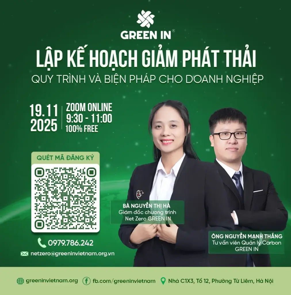 THÔNG TIN VỀ WEBINAR "LẬP KẾ HOẠCH GIẢM PHÁT THẢI - QUY TRÌNH VÀ BIỆN PHÁP CHO DOANH NGHIỆP"