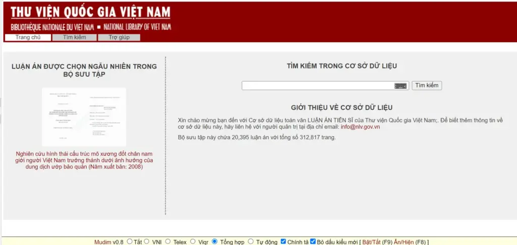 CSDL toàn văn luận án của Thư viện Quốc gia Việt Nam