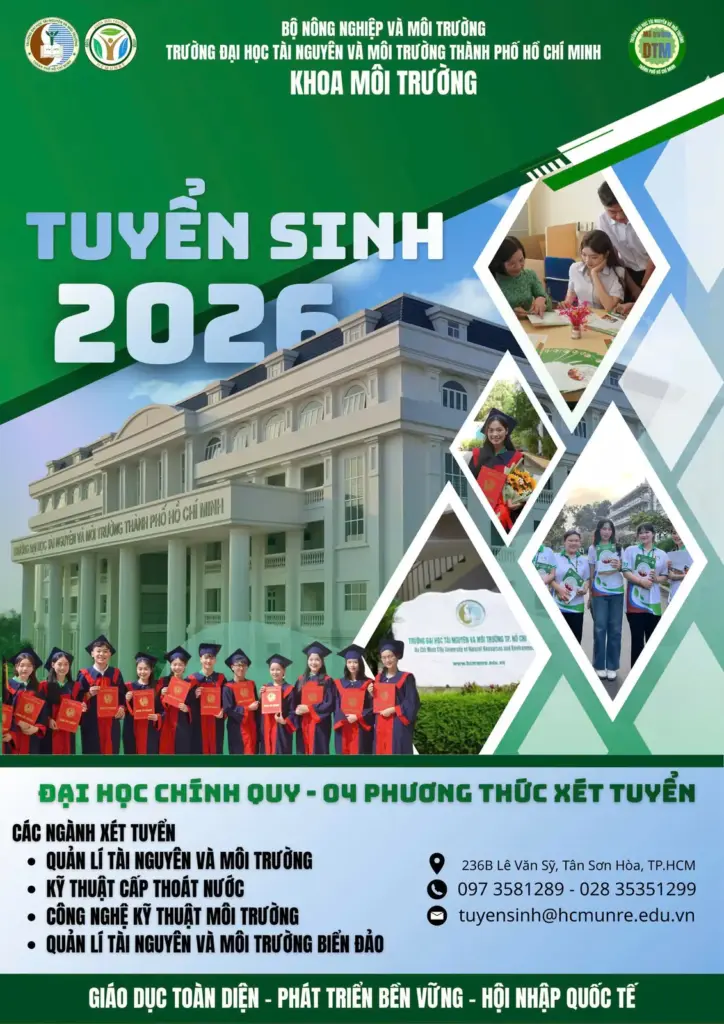 THÔNG TIN TUYỂN SINH HỆ ĐẠI HỌC CHÍNH QUY KHOA MÔI TRƯỜNG NĂM 2026