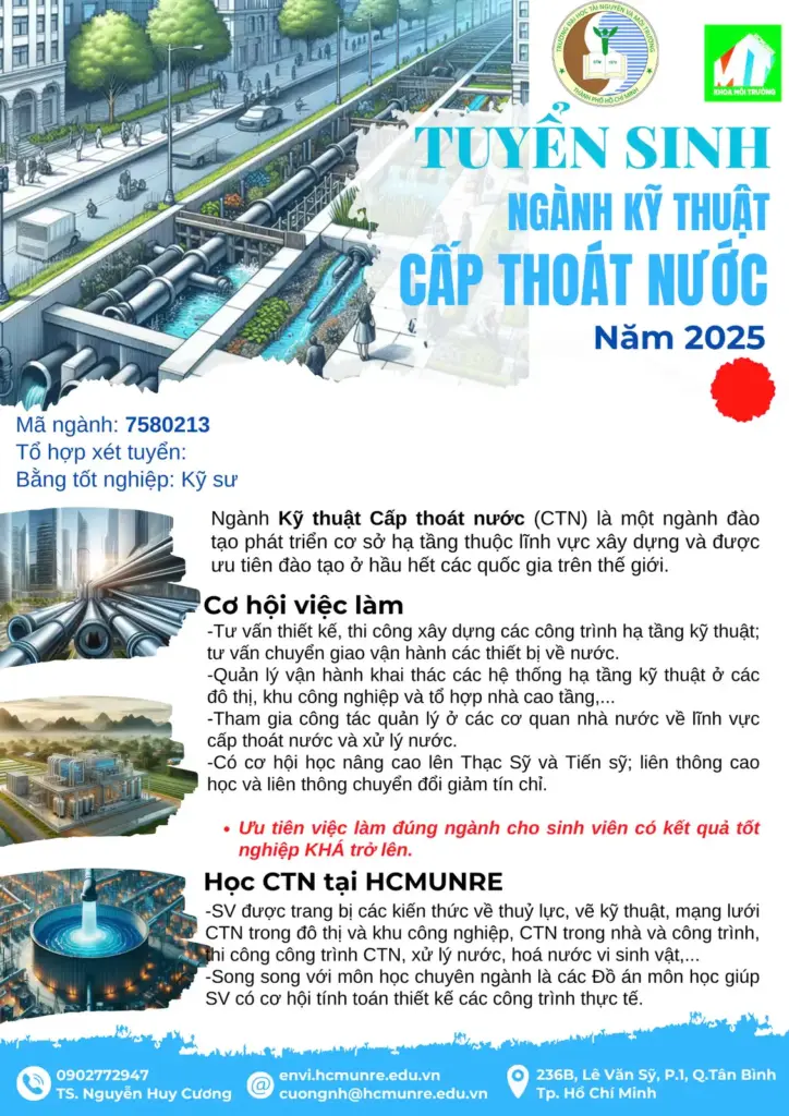 THÔNG TIN TUYỂN SINH HỆ ĐẠI HỌC CHÍNH QUY KHOA MÔI TRƯỜNG NĂM 2025