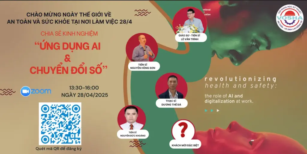 THÔNG TIN VỀ WEBINAR ỨNG DỤNG AI VÀ CHUYỂN ĐỔI SỐ TRONG CÔNG TÁC AN TOÀN VỆ SINH LAO ĐỘNG