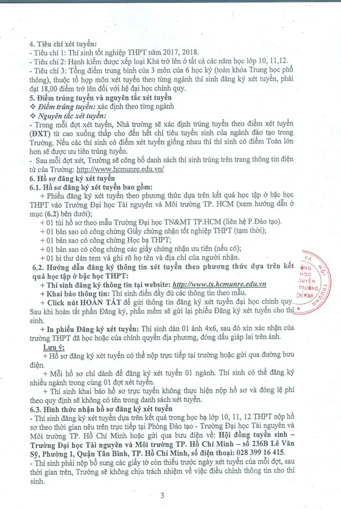THÔNG BÁO XÉT TUYỂN ĐẠI HỌC CHÍNH QUY 2018 CĂN CỨ VÀO KẾT QUẢ HỌC TẬP Ở BẬC HỌC THPT