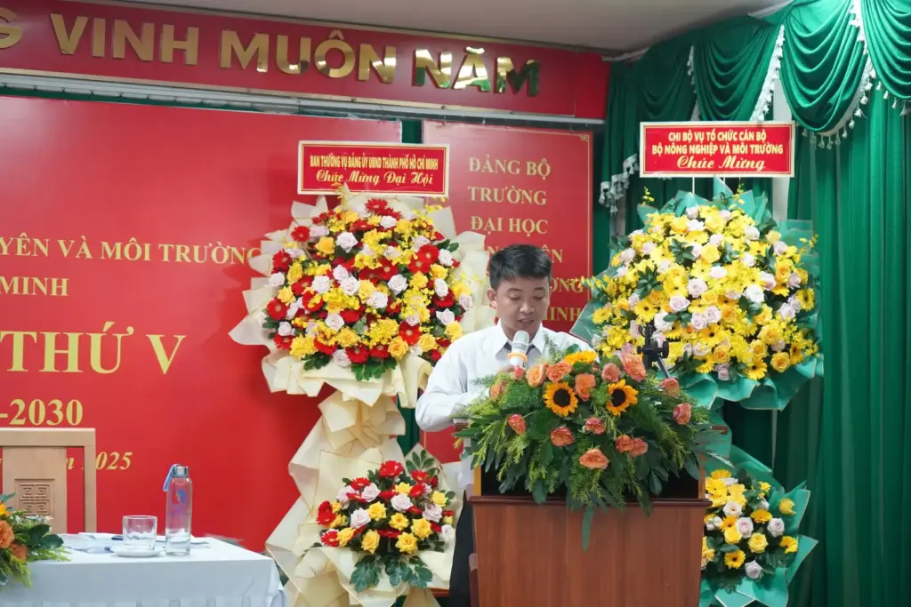 ĐẠI HỘI ĐẢNG BỘ TRƯỜNG ĐẠI HỌC TÀI NGUYÊN VÀ MÔI TRƯỜNG TP.HCM LẦN THỨ V, NHIỆM KỲ 2025 – 2030