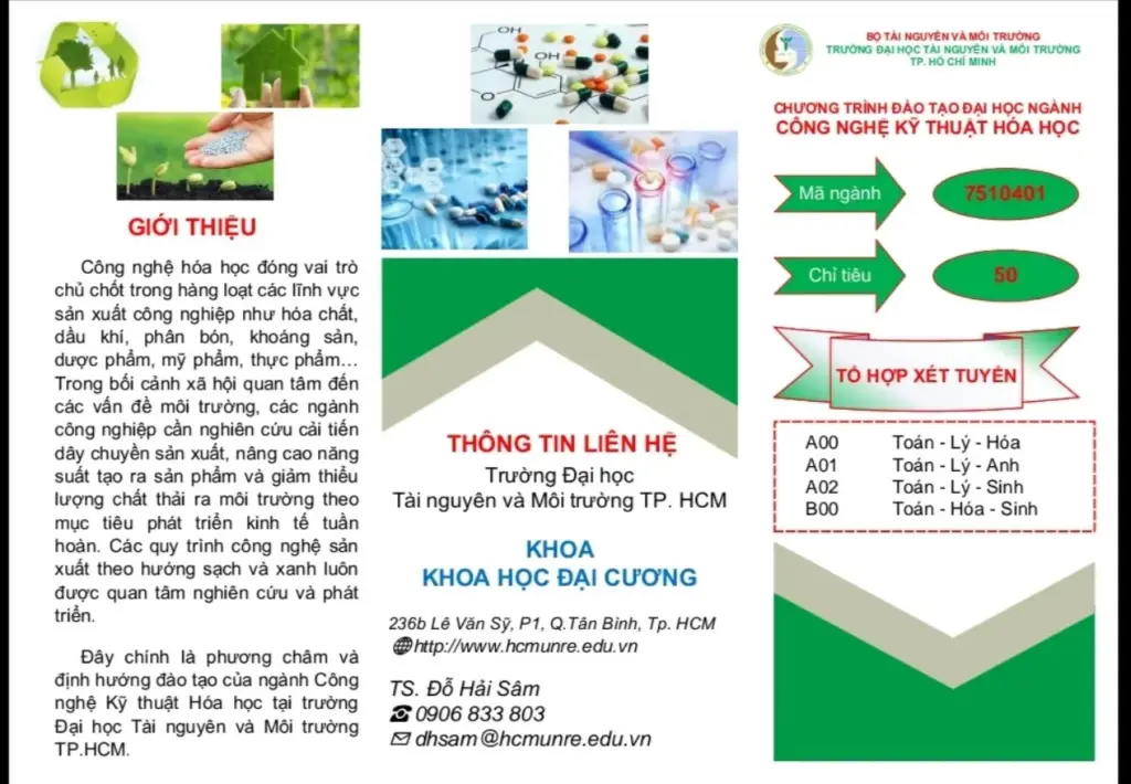 Thông tin Tuyển sinh Ngành Công Nghệ Kỹ Thuật Hóa Học