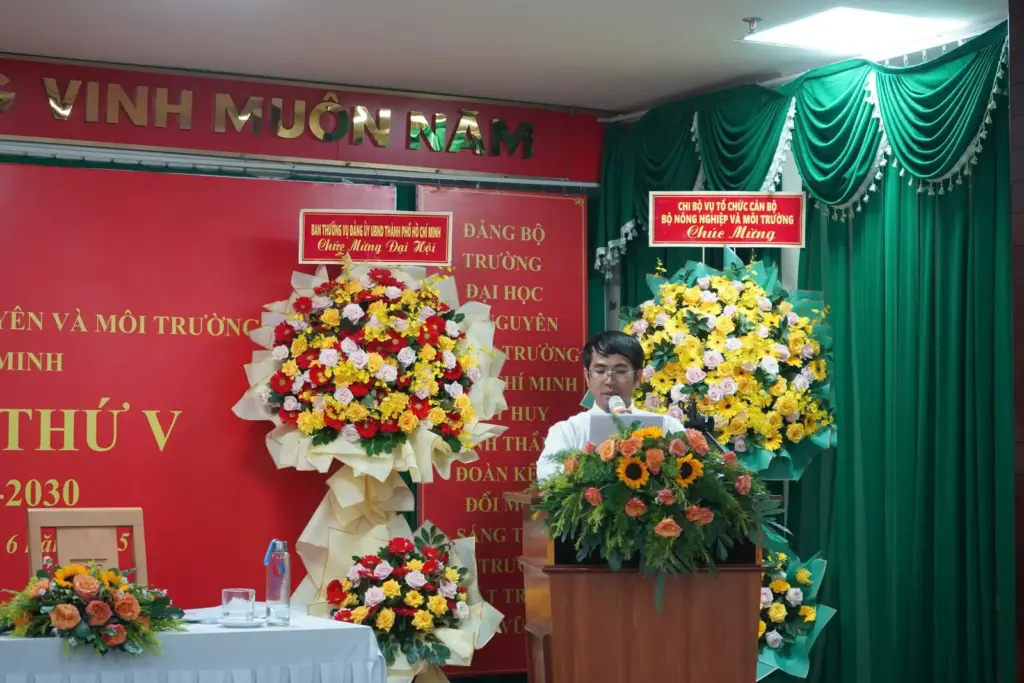 ĐẠI HỘI ĐẢNG BỘ TRƯỜNG ĐẠI HỌC TÀI NGUYÊN VÀ MÔI TRƯỜNG TP.HCM LẦN THỨ V, NHIỆM KỲ 2025 – 2030