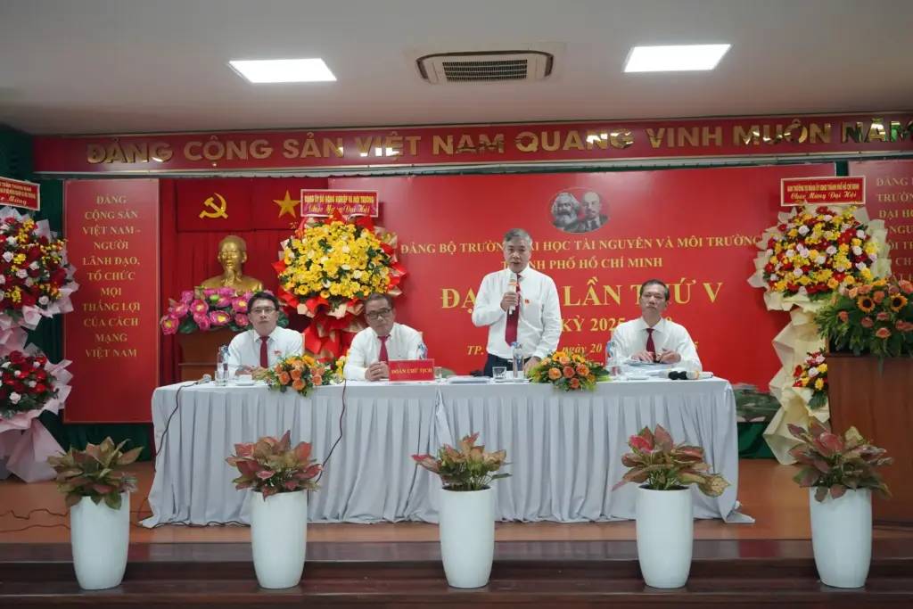 ĐẠI HỘI ĐẢNG BỘ TRƯỜNG ĐẠI HỌC TÀI NGUYÊN VÀ MÔI TRƯỜNG TP.HCM LẦN THỨ V, NHIỆM KỲ 2025 – 2030